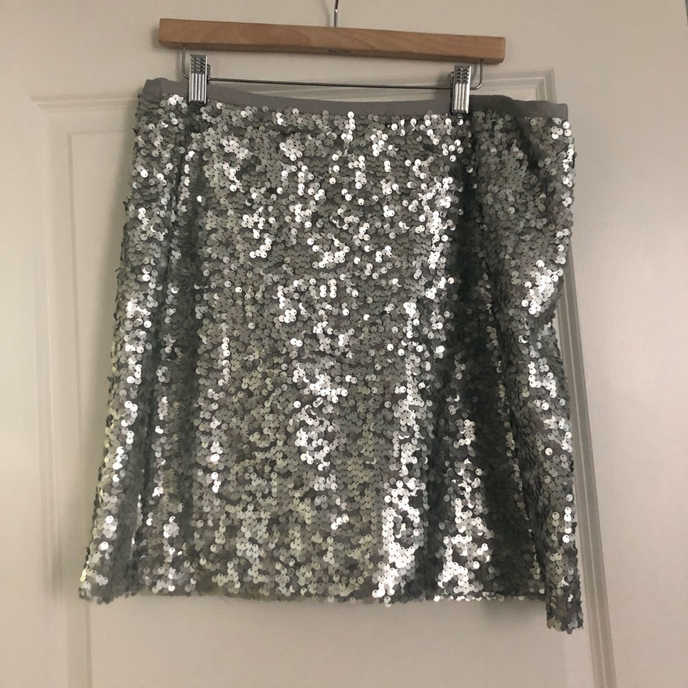 JCrew Factory Silver Sequin Skirt